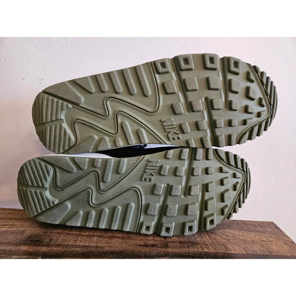 Nike Air Max 90 Black Olive Green Womens Running Shoes 325213-038 Size‎ 8.5 US